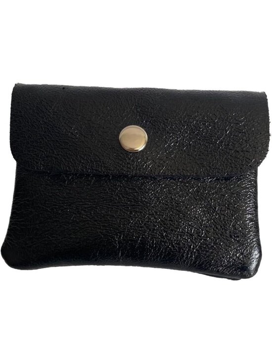 Handbags - Stylish Small Women's Wallet in Genuine Italian Leather - Black, Compact & Chic